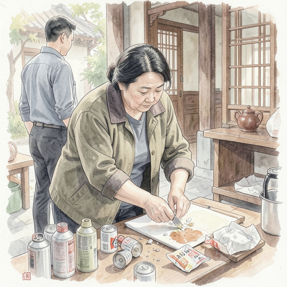 处理喷漆罐和包装