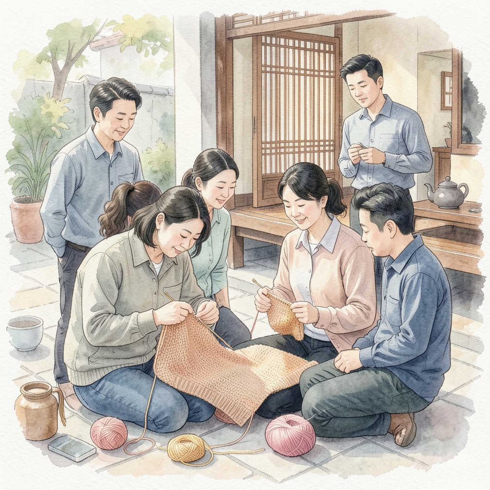 用回针缝合毛衣和袖子