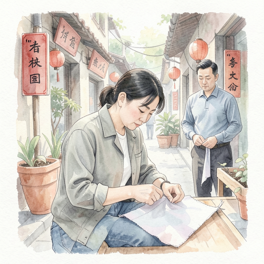 将各块布料缝合成前后两面