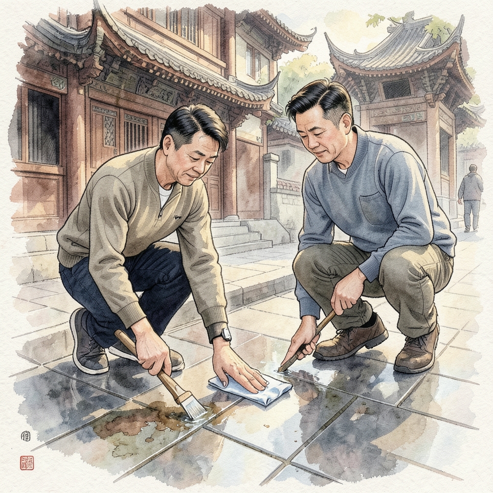 使用化學去油劑清潔鋼表面