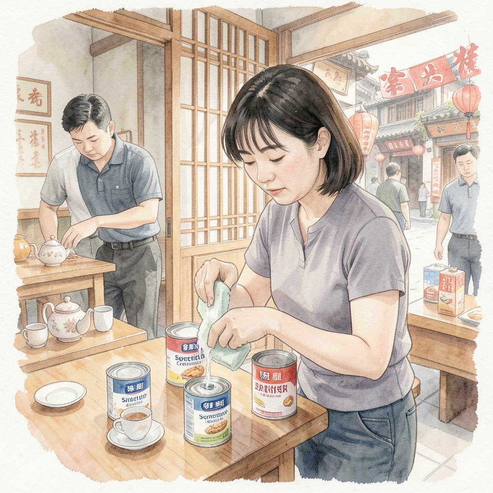 去除甜炼乳罐上的标签