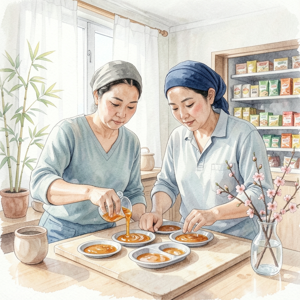 倒入模具並冷卻