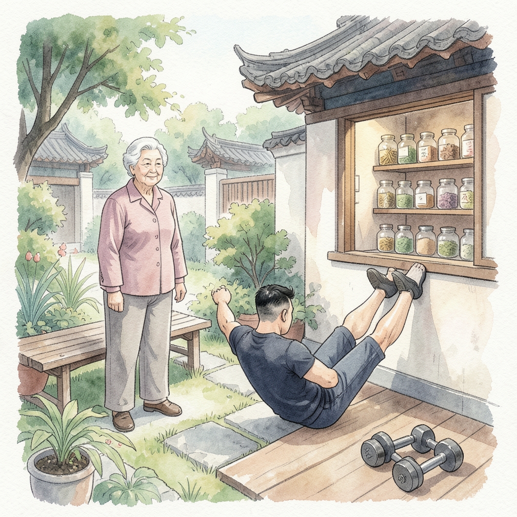 靠墙做小腿抬升练习