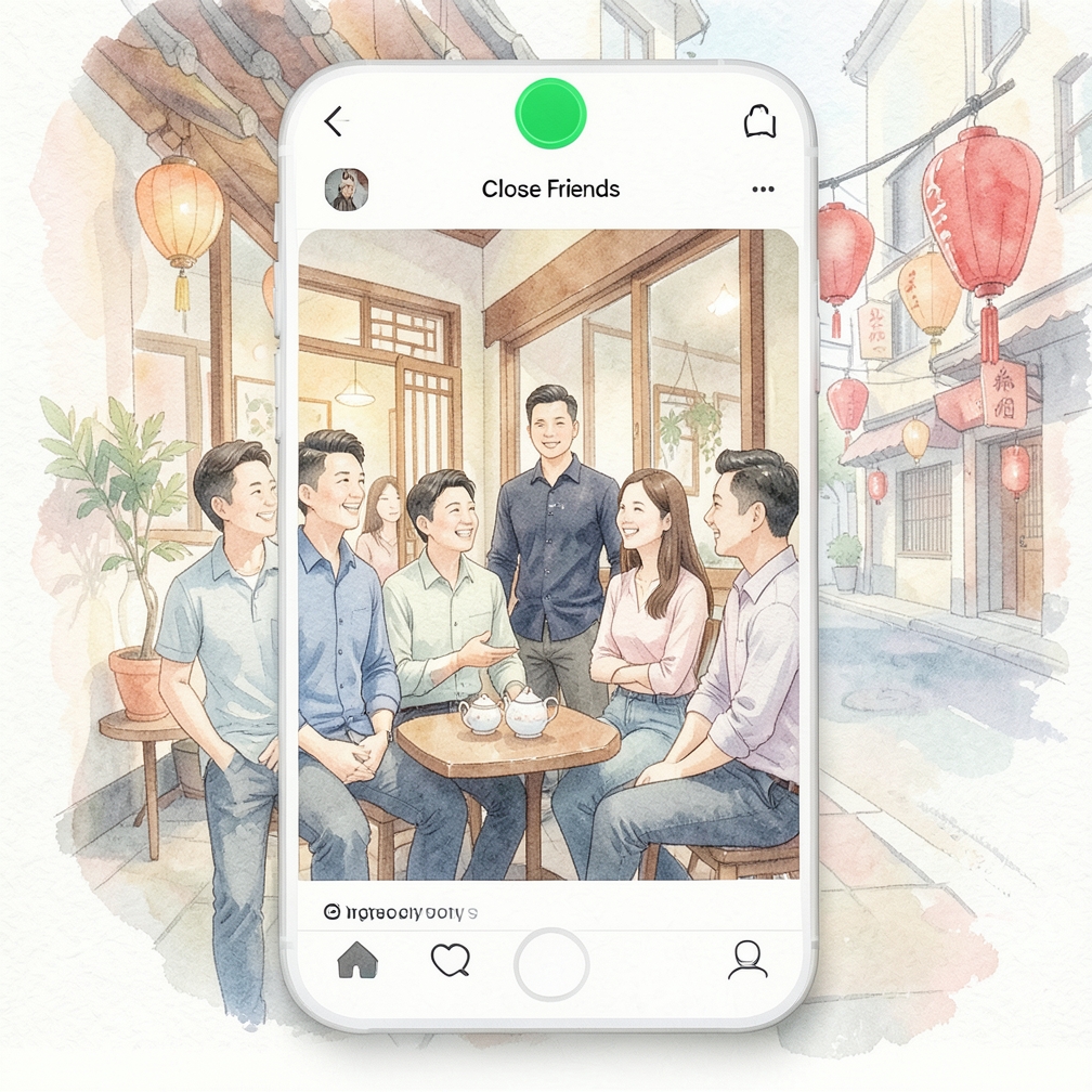 绿色圆圈表示你是用户的亲密好友