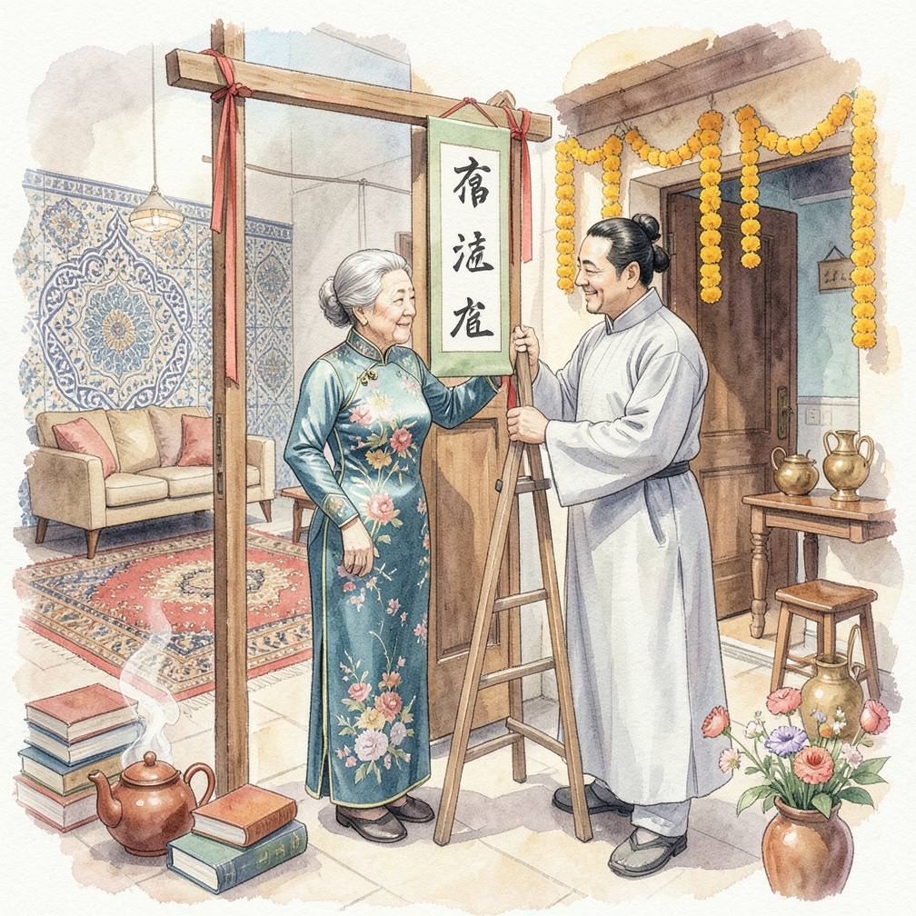 如何正确悬挂门楣经卷