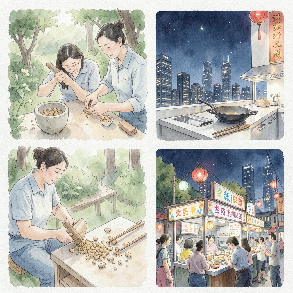 检查压碎后的花生是否达到预期效果