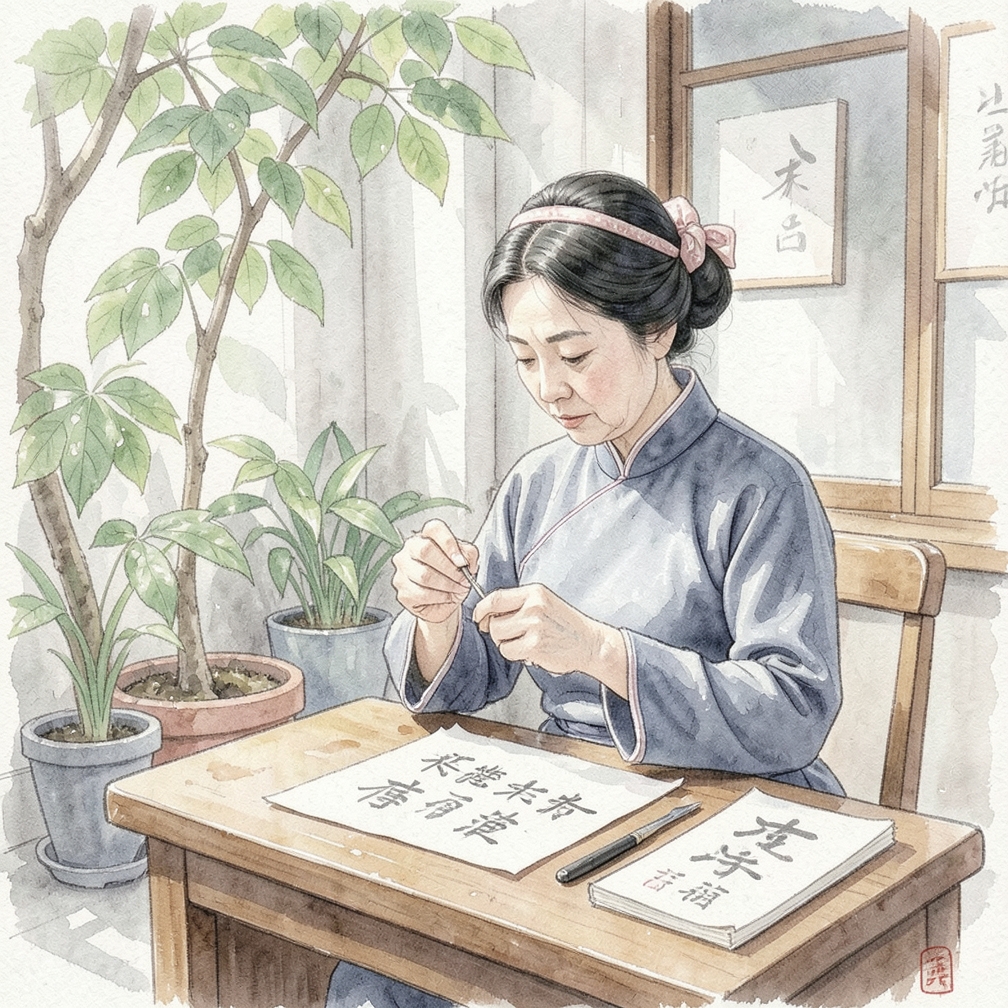 开始缠绕发饰发圈