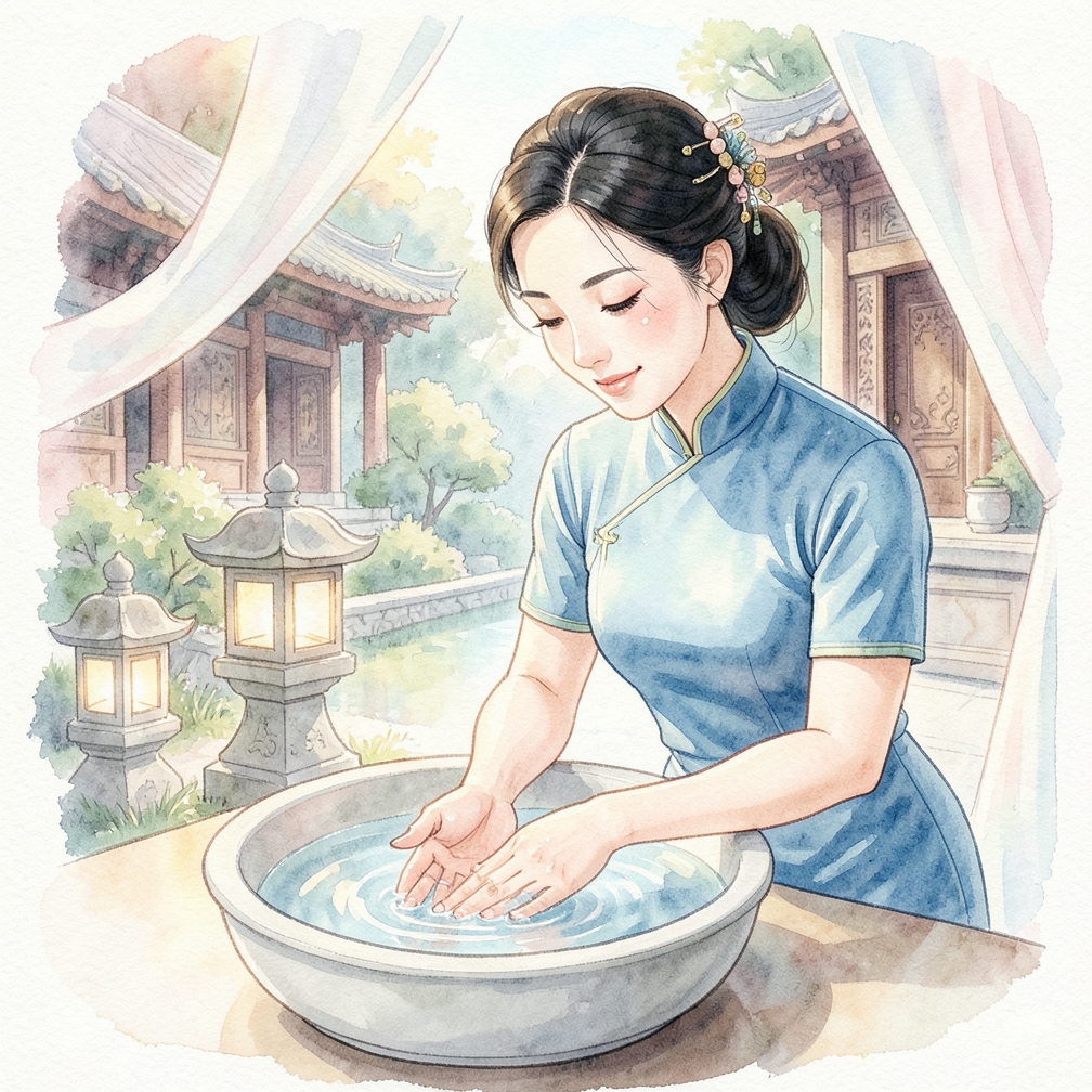 用溫水泡手