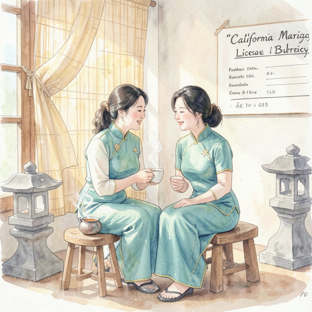 前往加州的婚姻登记处办理