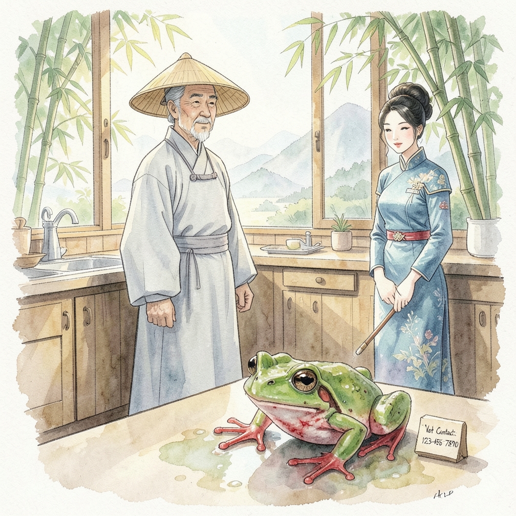 观察青蛙的腿部和腹部变化