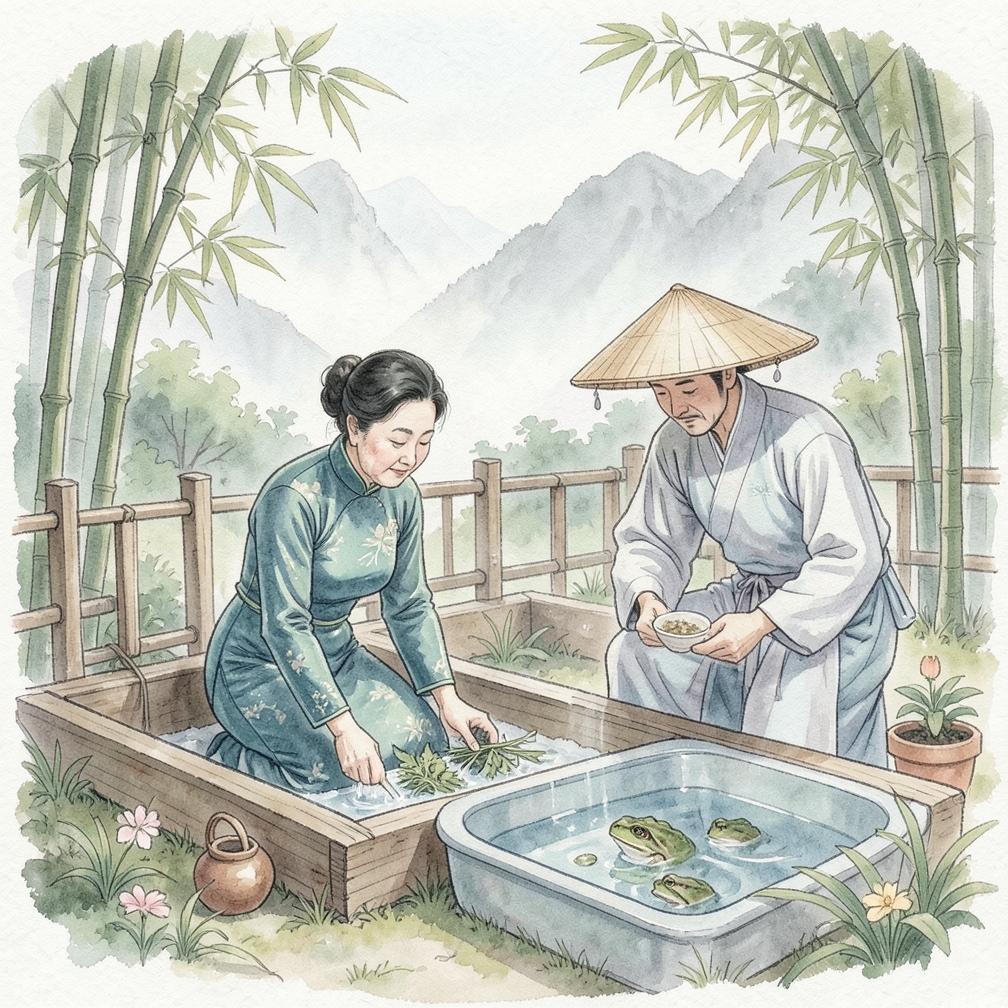 保持青蛙生活环境的清洁和适宜