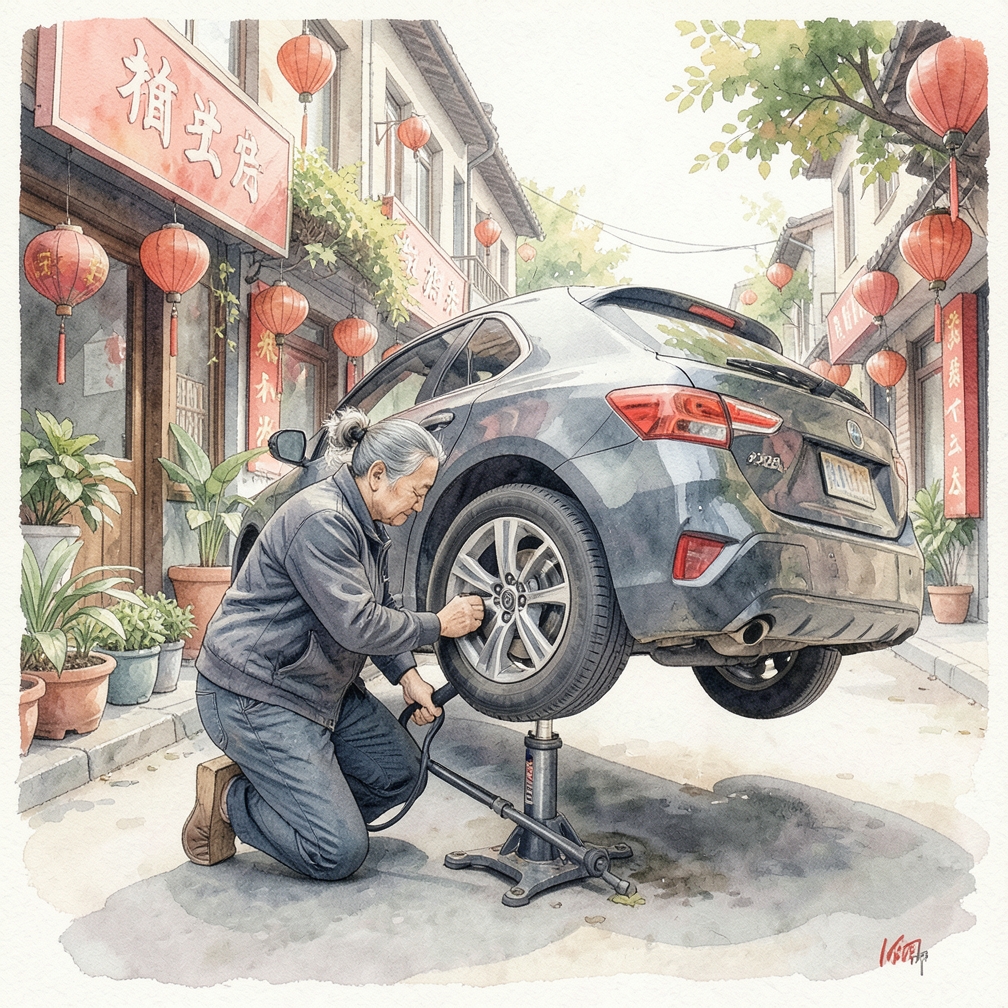 如果需要，将车辆顶起