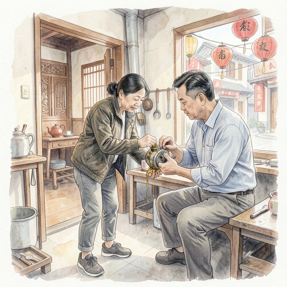 在传感器上喷渗透油
