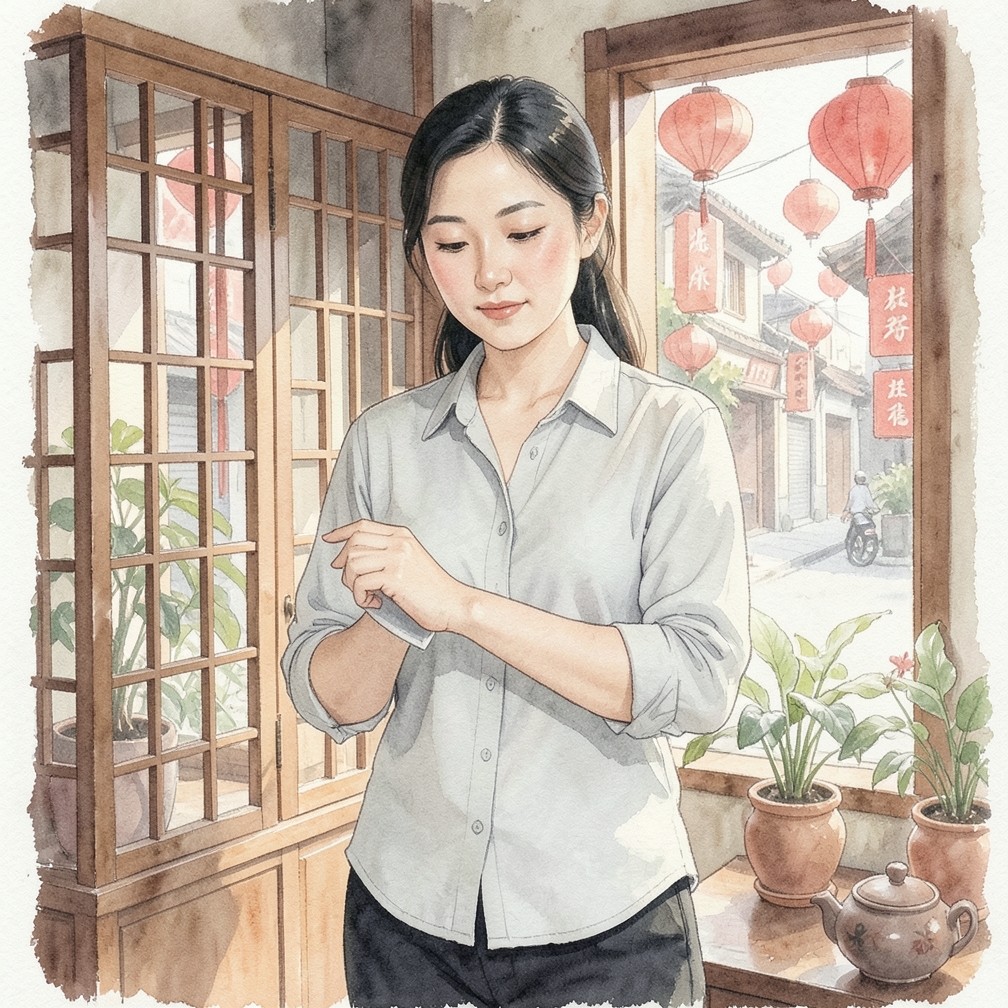 对折右袖