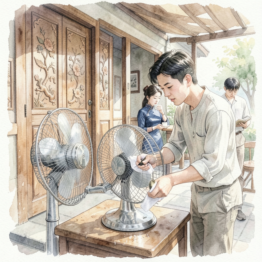 第三步：清洁风扇外壳和电机