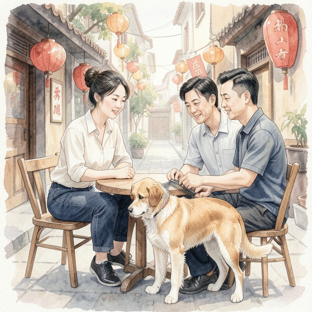 梳理狗狗的毛发