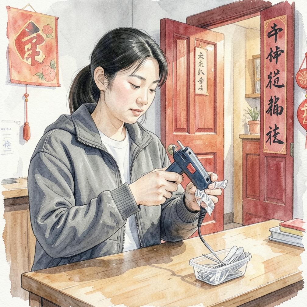 确保胶嘴干净无残留