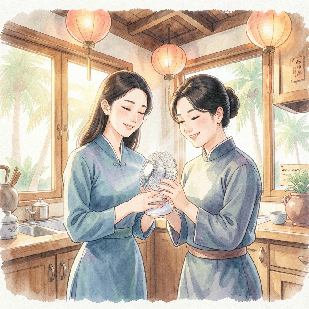 使用風扇或吹風機幫助指甲乾燥