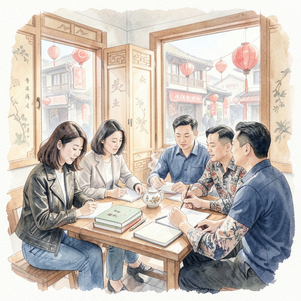 和朋友一起学习