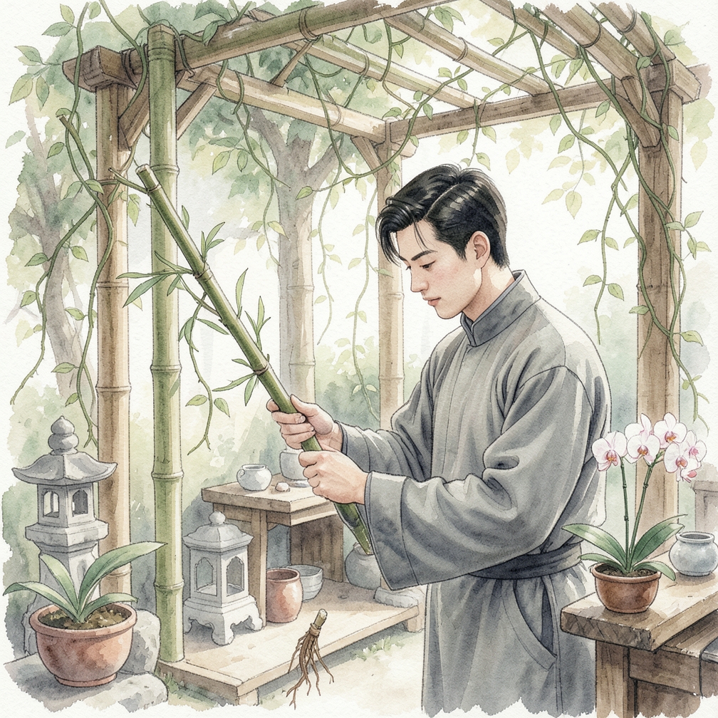 修剪枝條去除葉片與花朵