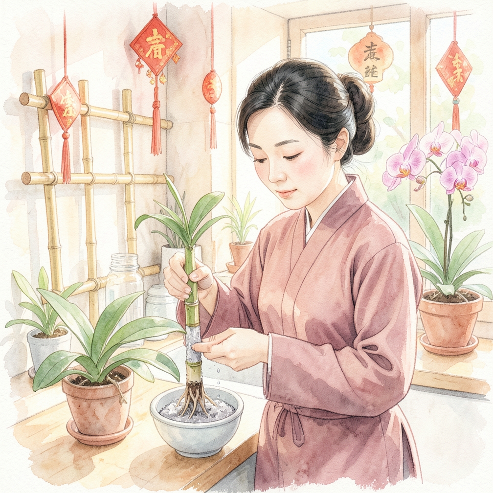 將枝條底部塗上生根粉