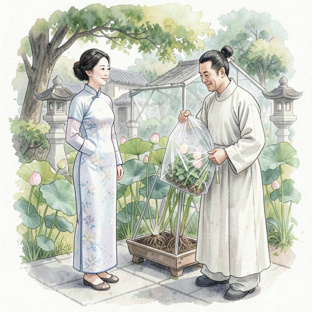 用塑膠袋覆蓋枝條