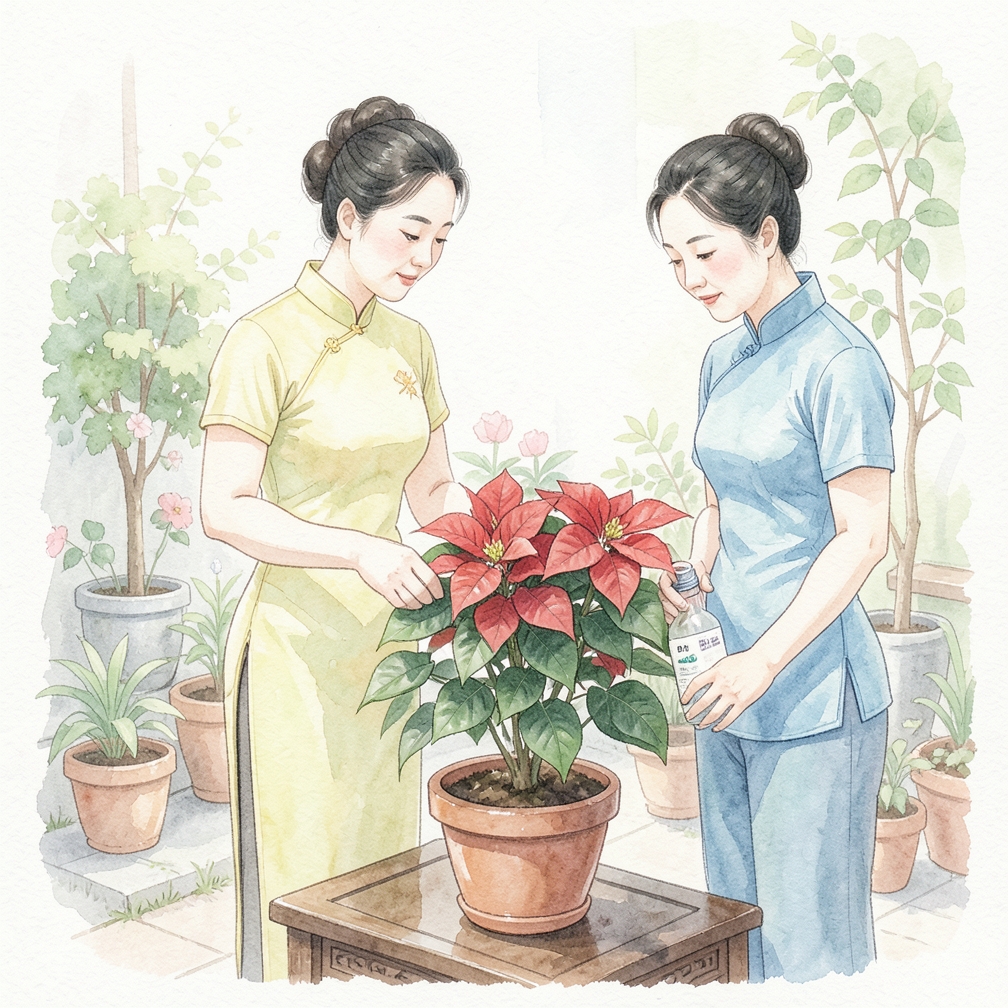 為一品紅施肥