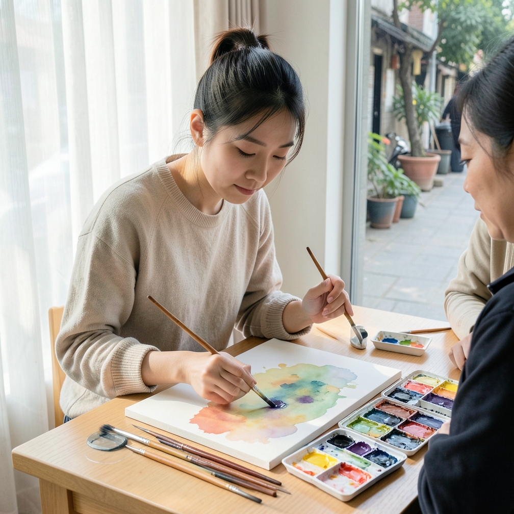 开始绘画