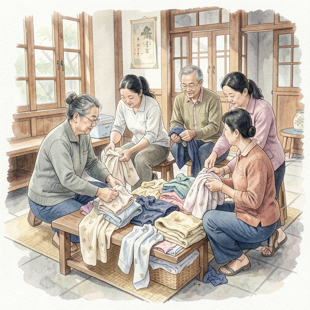 將衣物按顏色、材質和髒污程度分類