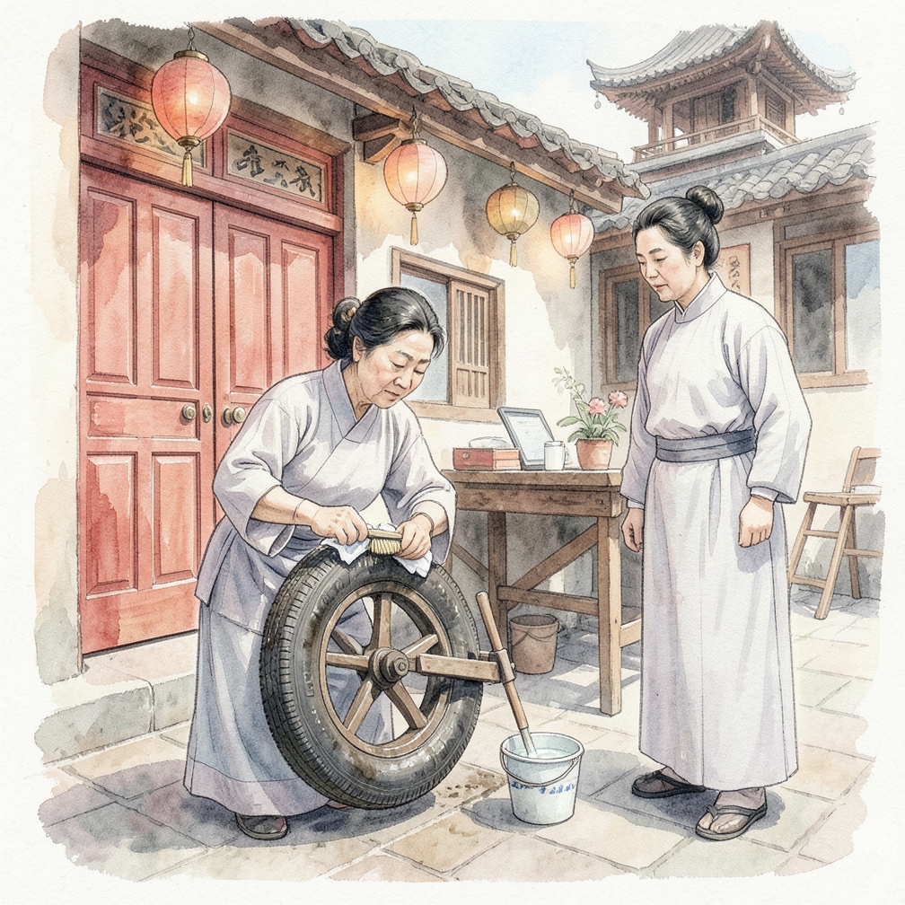 清潔輪胎以進行預處理