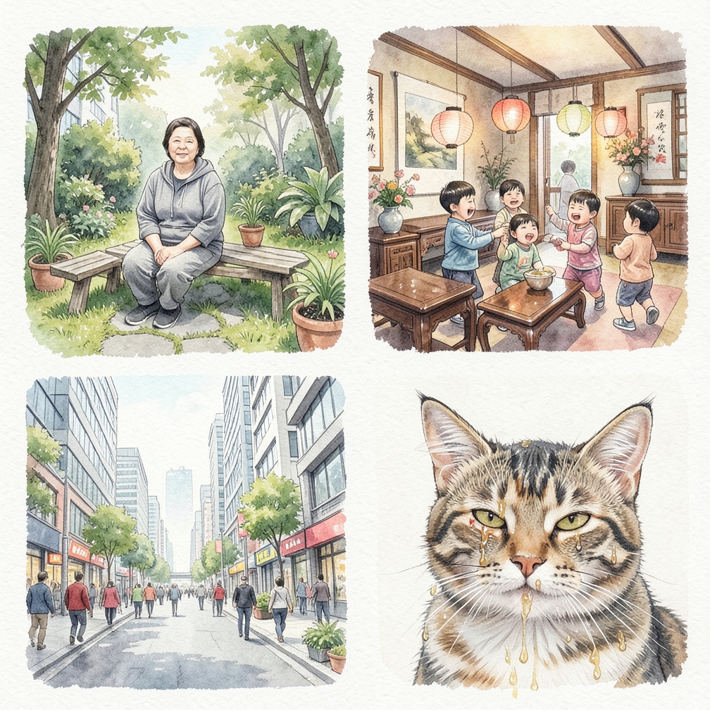 观察猫咪的眼睛和鼻子