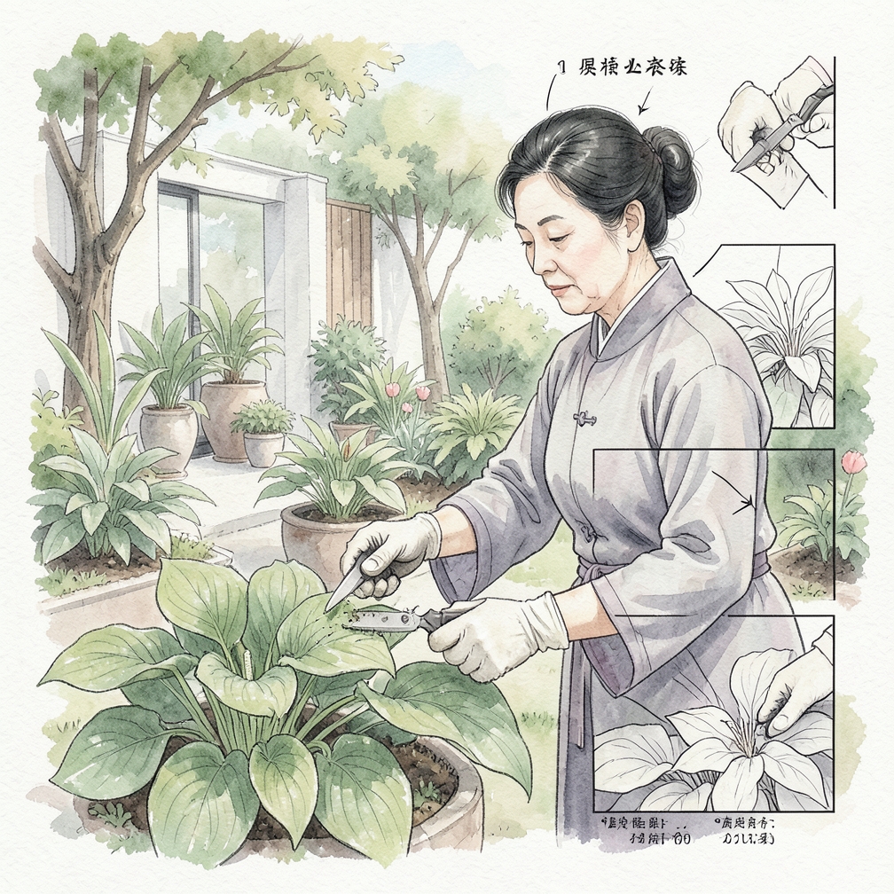 修剪过长的叶片