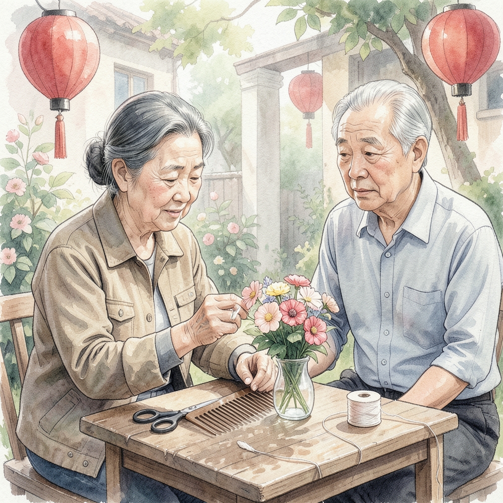 安装假花装饰