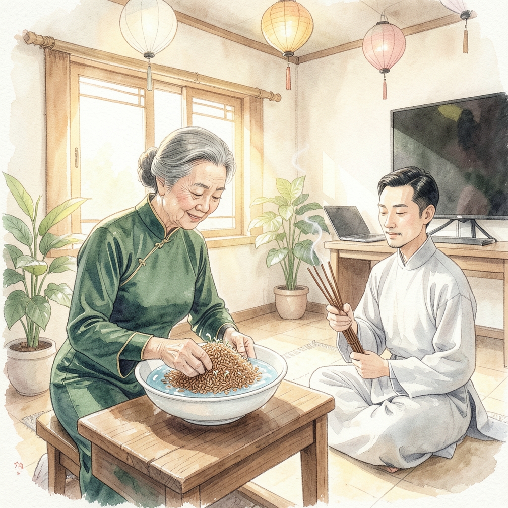 將糙米浸泡24小時