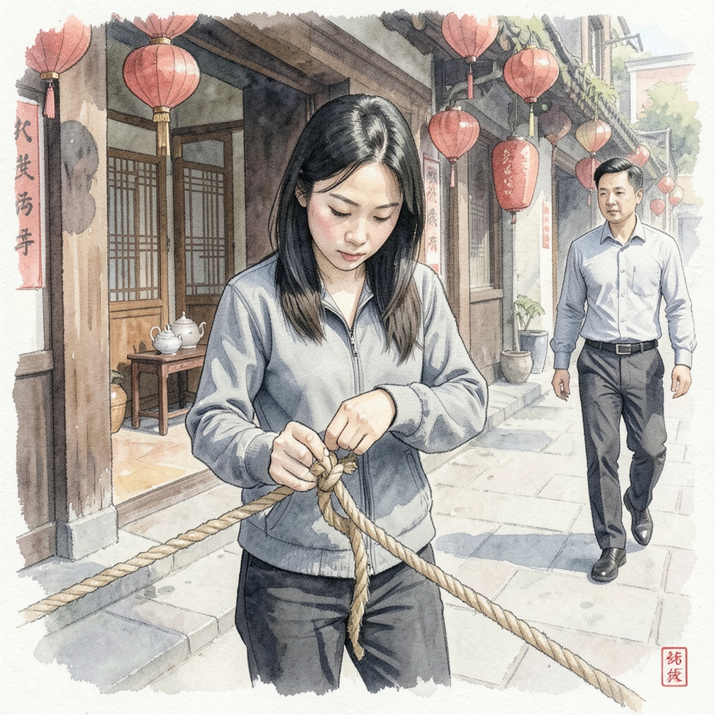 步骤 3: 检查绳结是否牢固可靠