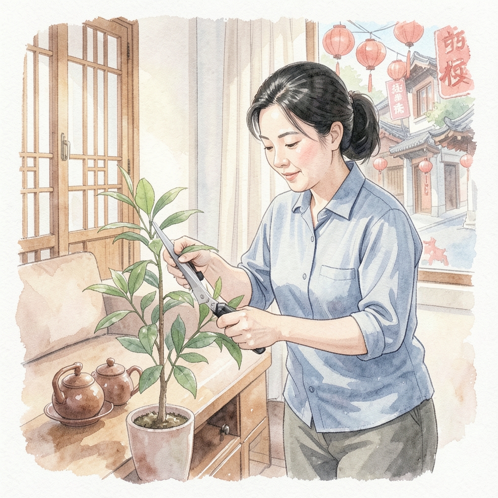 將健康的枝條長度剪去三分之一