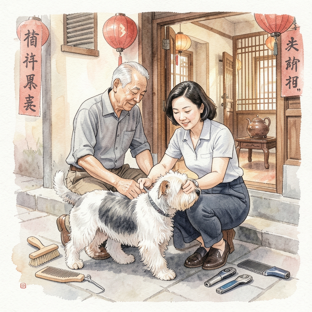 如何逐步梳理西高地白梗的毛发