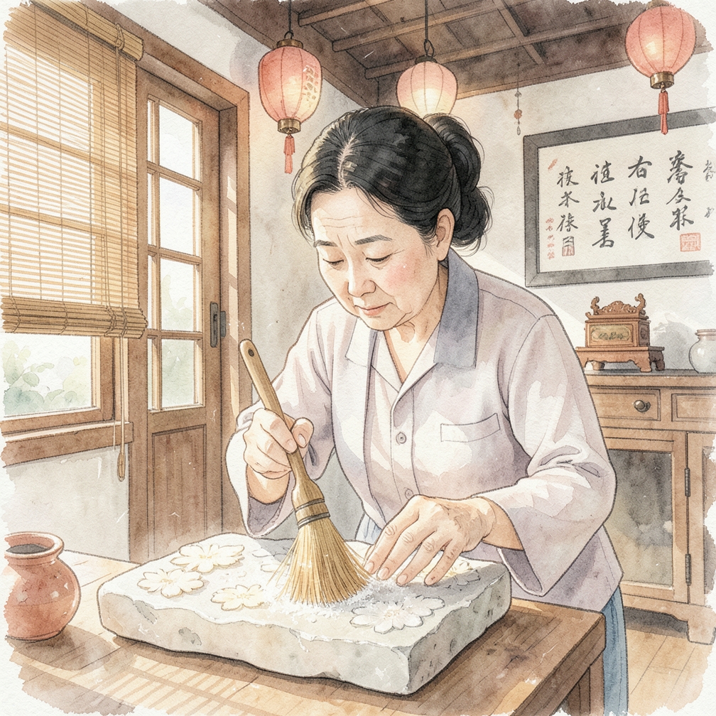 用刷子清除灰塵和雜質