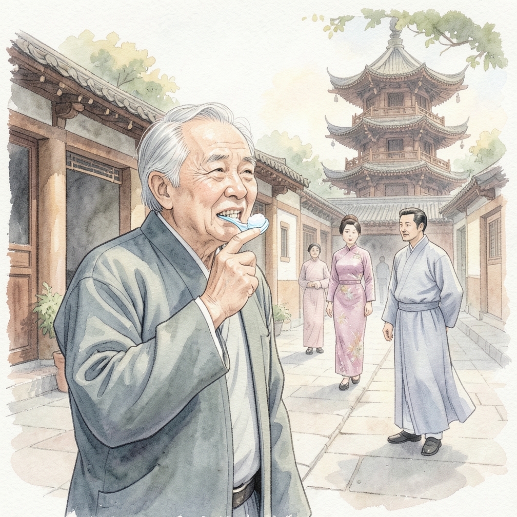 将牙膏涂在指甲刷上