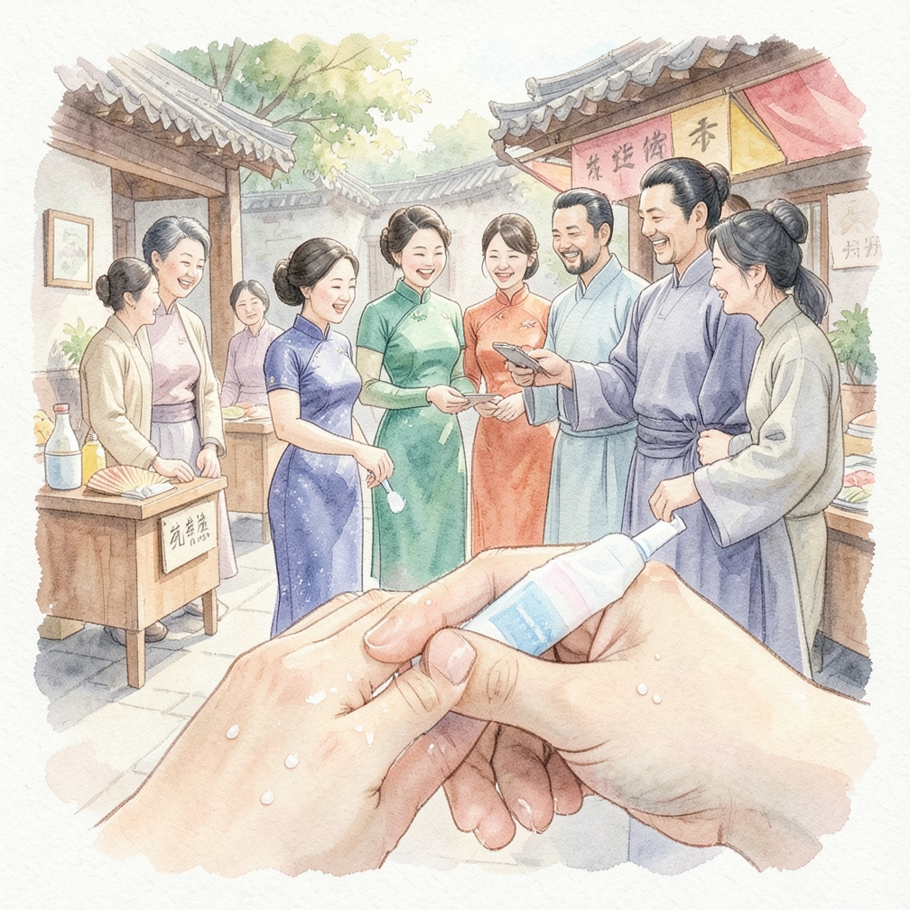 让牙膏在指甲下停留三分钟