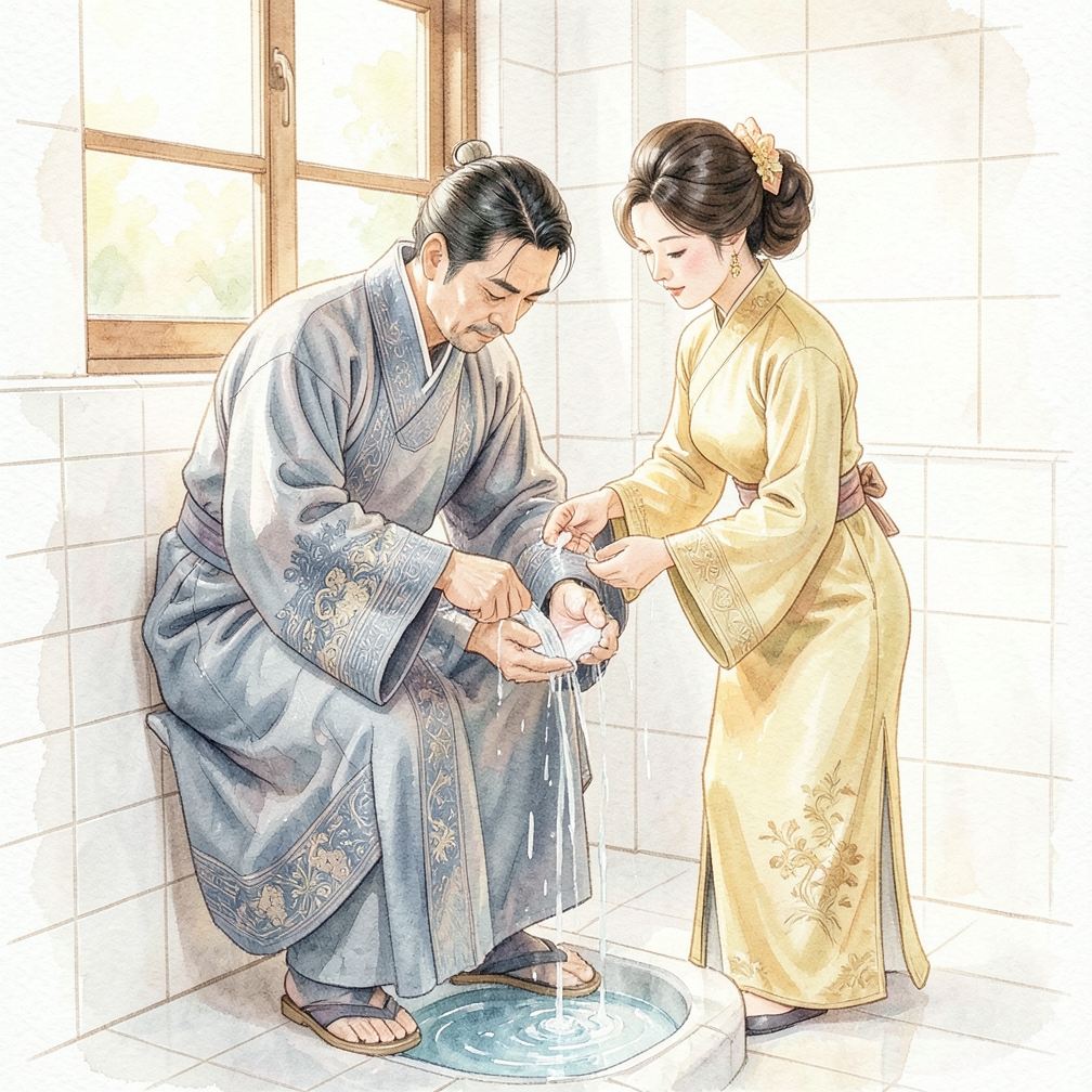 用清水冲洗干净