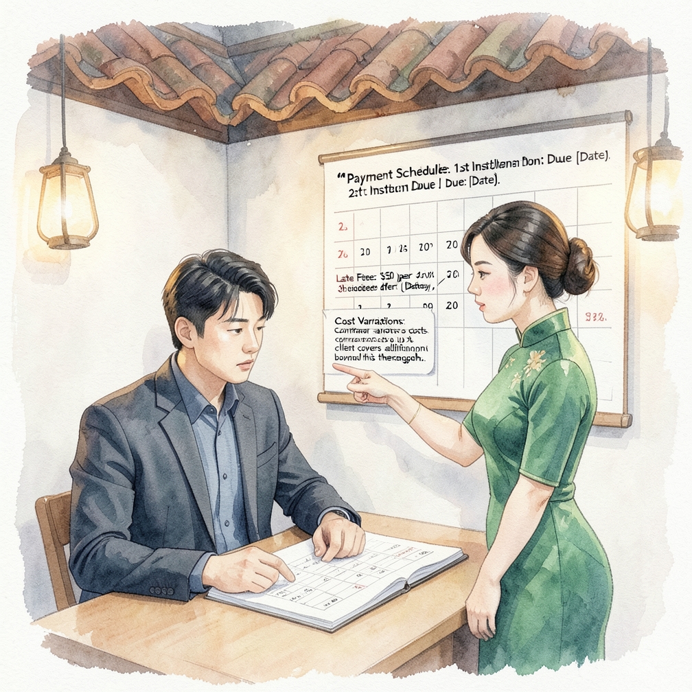 說明付款期限與費用