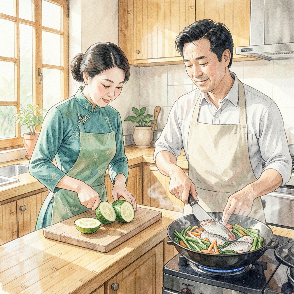 将 Pepino 瓜切成四分之一