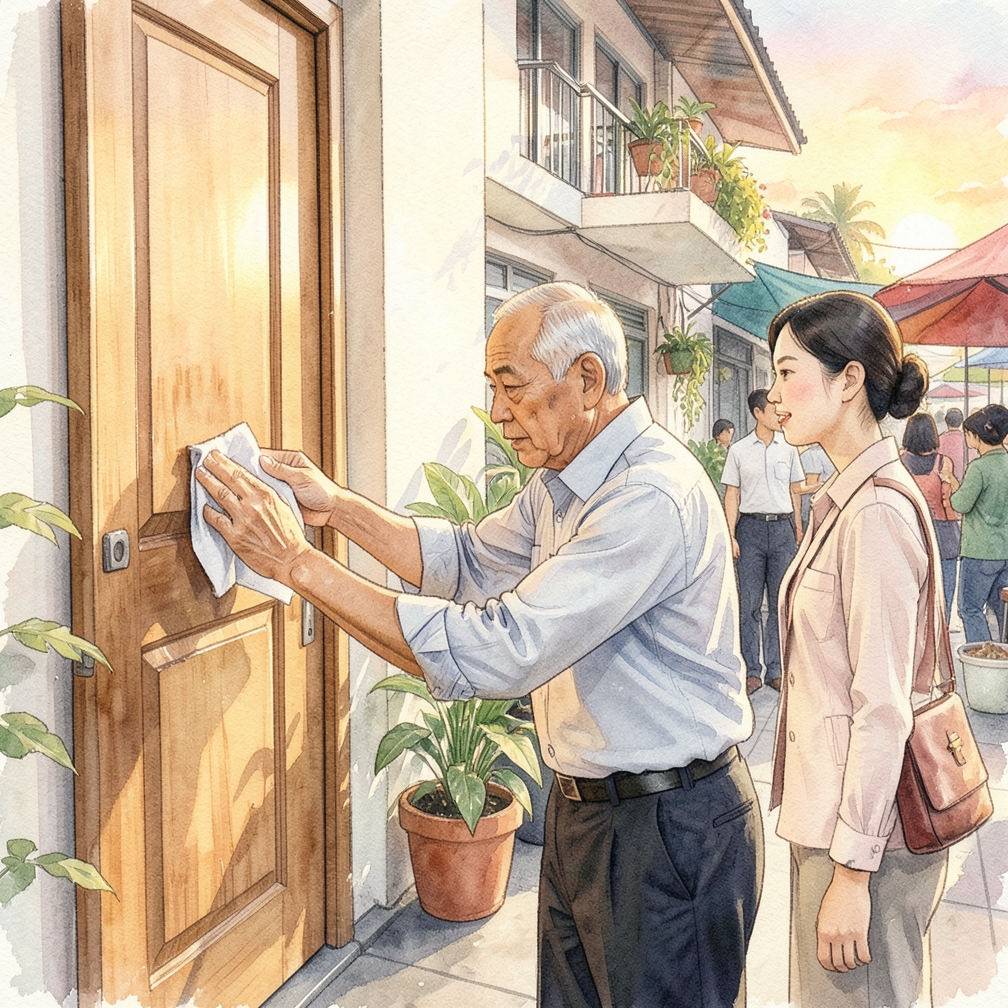 清潔門表面