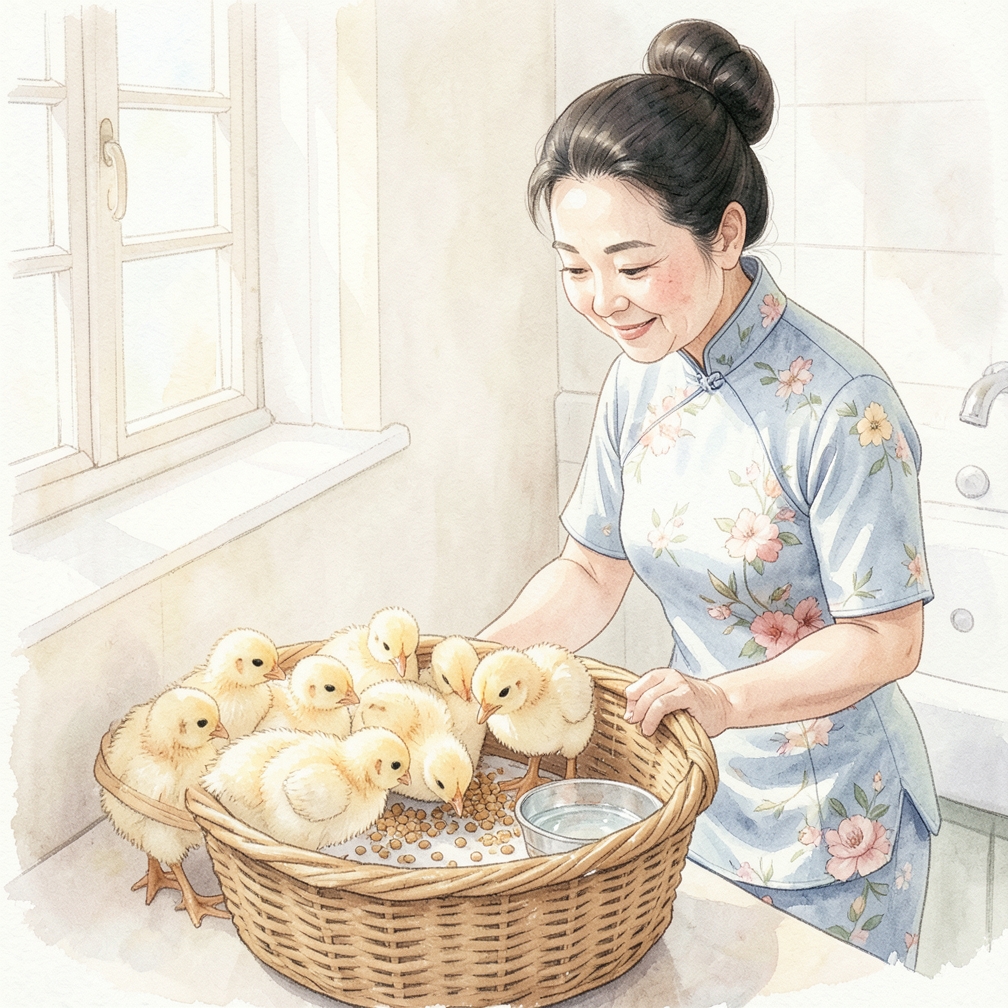 观察小鸡的行为与健康状况