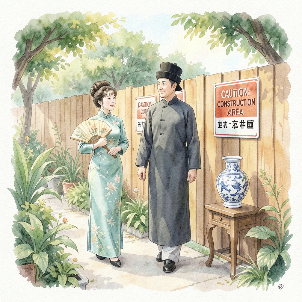设置警示标志和围挡