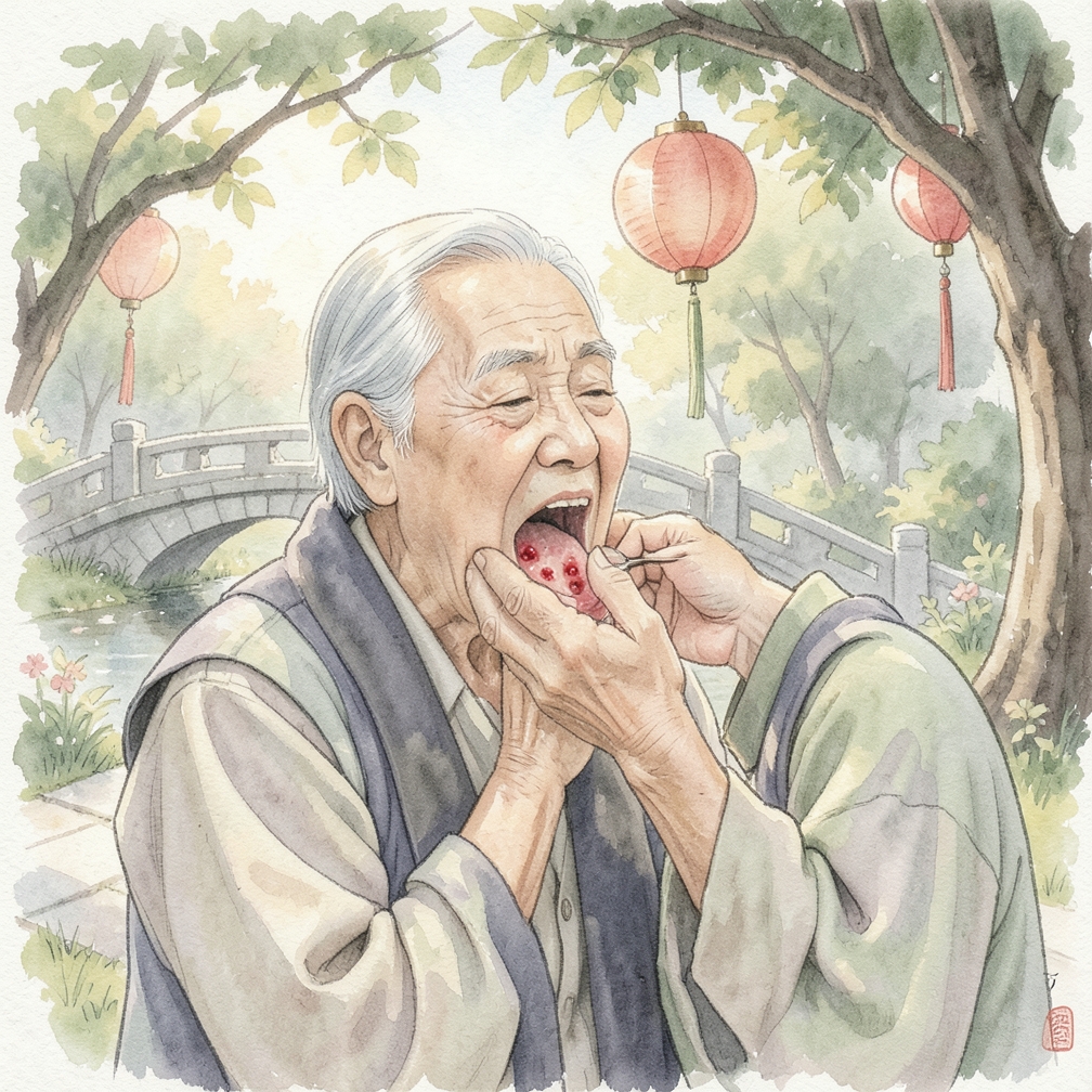 留意紅色潰瘍或斑塊