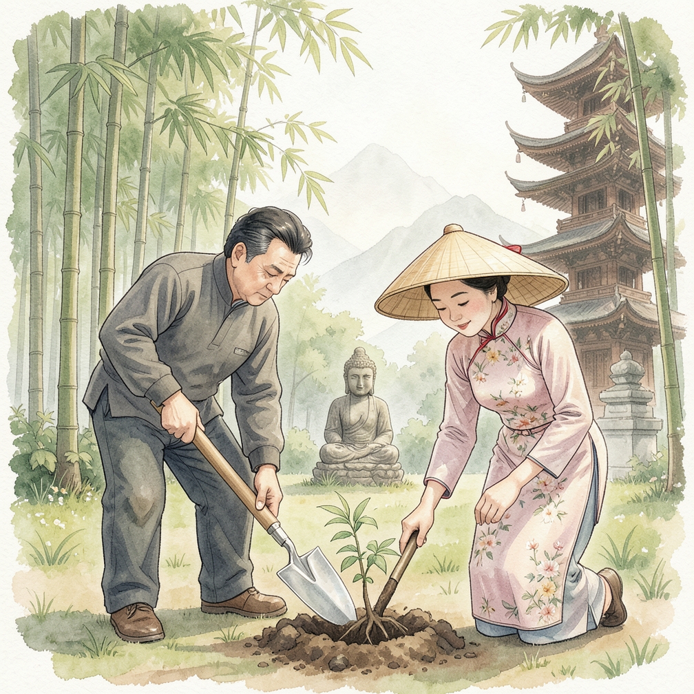 在花園中挖一個小洞，重新種植百日菊