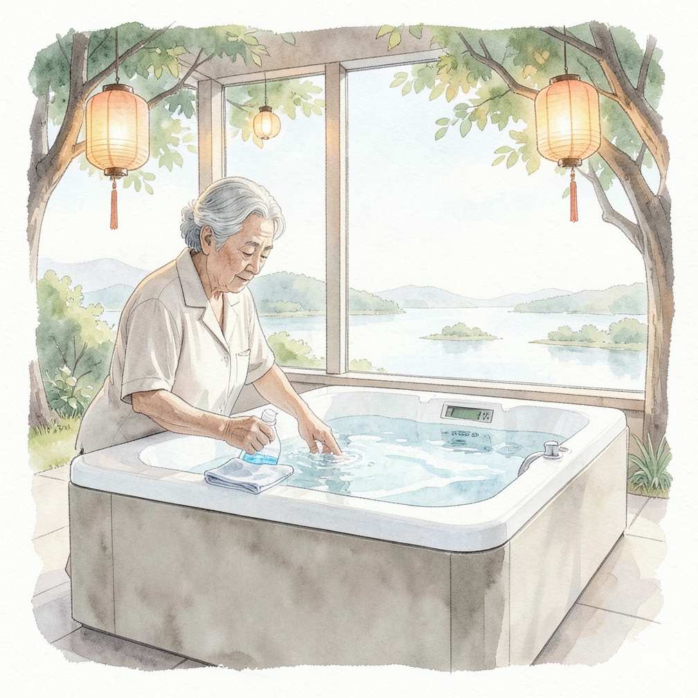 定期检查水疗池的化学平衡