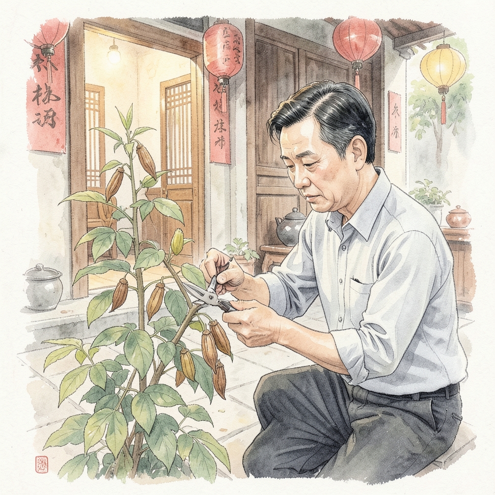 在种子荚变为纸袋棕色时采摘